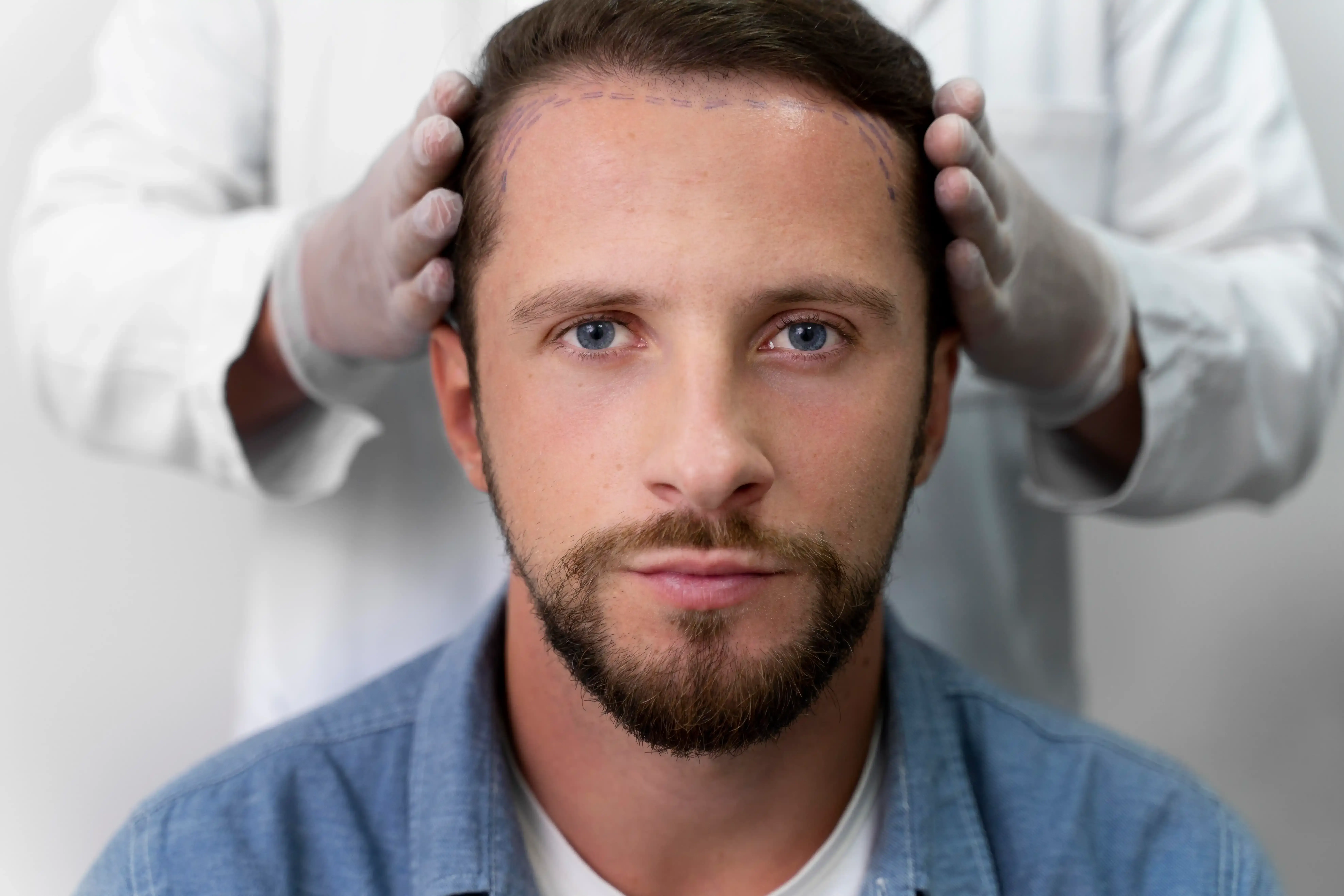 Illustration of hair follicle miniaturization in frontal scalp at DSI Hair Algonquin